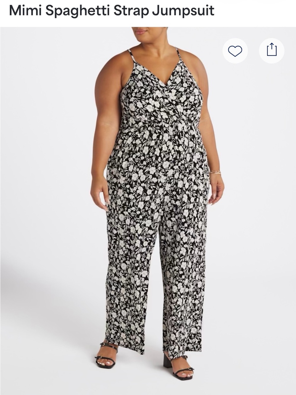 Black and White Floral Jumpsuit 2X NWT